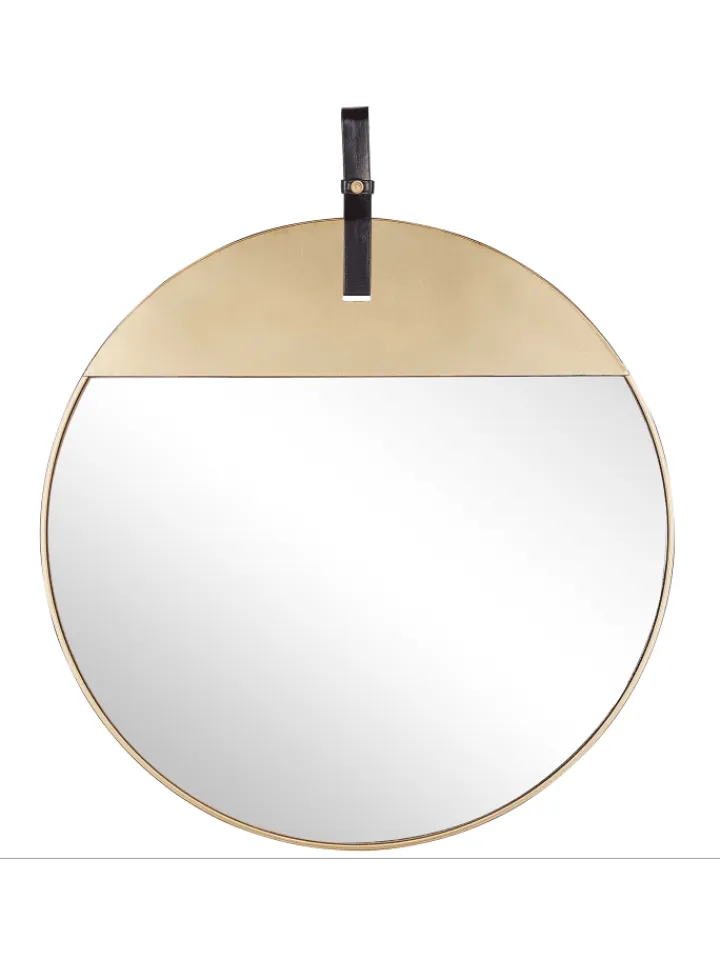 Beliani Spiegel<Wandspiegel GURS in Gold/Braun - (W) 60 x (H) 60 x (L) 2 cm