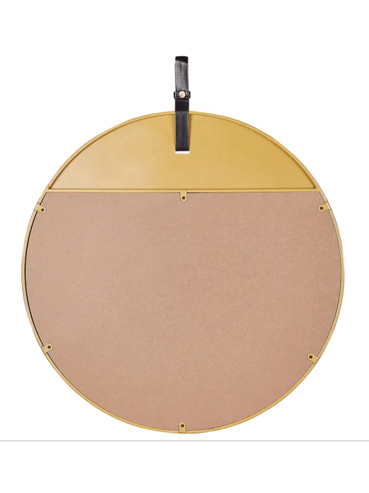 Beliani Spiegel<Wandspiegel GURS in Gold/Braun - (W) 60 x (H) 60 x (L) 2 cm