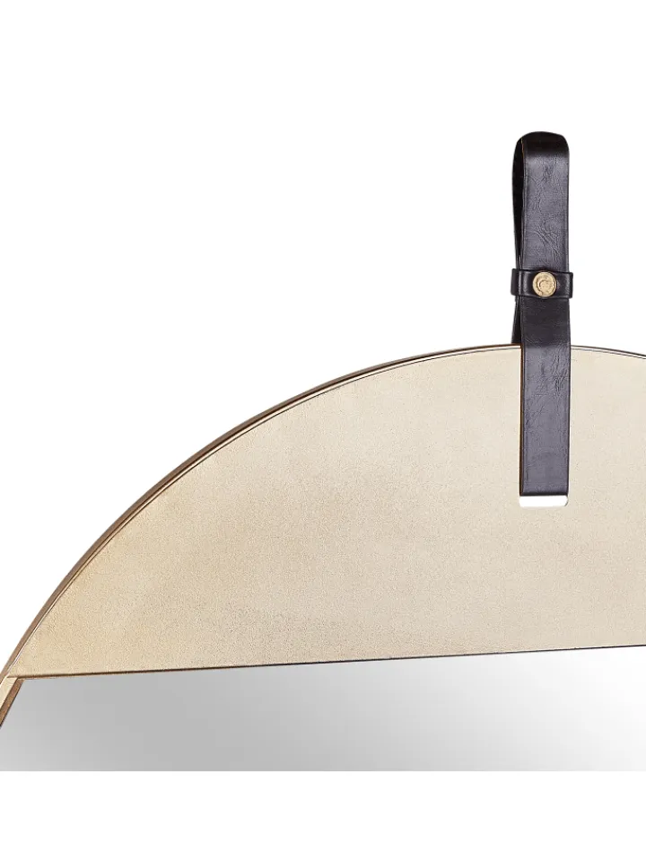 Beliani Spiegel<Wandspiegel GURS in Gold/Braun - (W) 60 x (H) 60 x (L) 2 cm