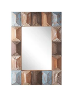 Beliani Spiegel<Wandspiegel HIZOTE in Braun/Blau/Bunt - (W) 63 x (H) 90 x (L) 7 cm