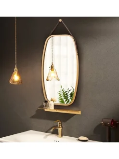 COSTWAY Spiegel<Wandspiegel in Beige