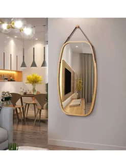 COSTWAY Spiegel<Wandspiegel in Beige