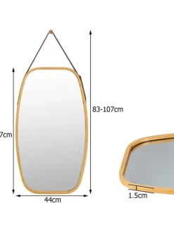 COSTWAY Spiegel<Wandspiegel in Beige