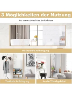 COSTWAY Spiegel<Wandspiegel in Gold