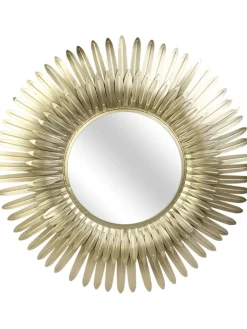 Rétro Chic Spiegel<Wandspiegel in Gold - Ø 55 cm
