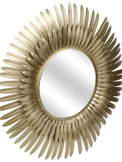 Rétro Chic Spiegel<Wandspiegel in Gold - Ø 55 cm