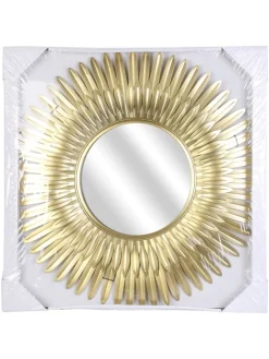 Rétro Chic Spiegel<Wandspiegel in Gold - Ø 55 cm