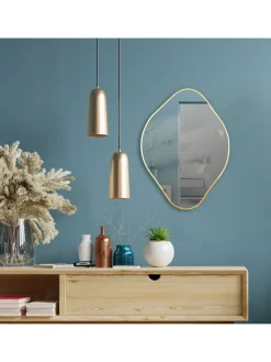 Rétro Chic Spiegel<Wandspiegel in Gold - (B)44 x (H)60 cm