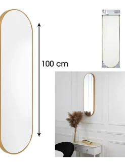 Rétro Chic Spiegel<Wandspiegel in Gold - (B)30 x (H)100 cm