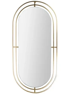 Rétro Chic Spiegel<Wandspiegel in Gold - (B)43 x (H)89,5 x (T)1 cm