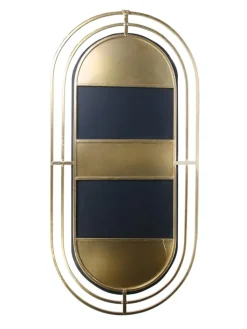Rétro Chic Spiegel<Wandspiegel in Gold - (B)43 x (H)89,5 x (T)1 cm