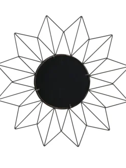 Rétro Chic Spiegel<Wandspiegel in Schwarz - Ø 49,5 cm