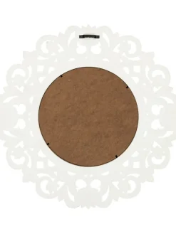 Rétro Chic Spiegel<Wandspiegel in Weiß - Ø 60 cm