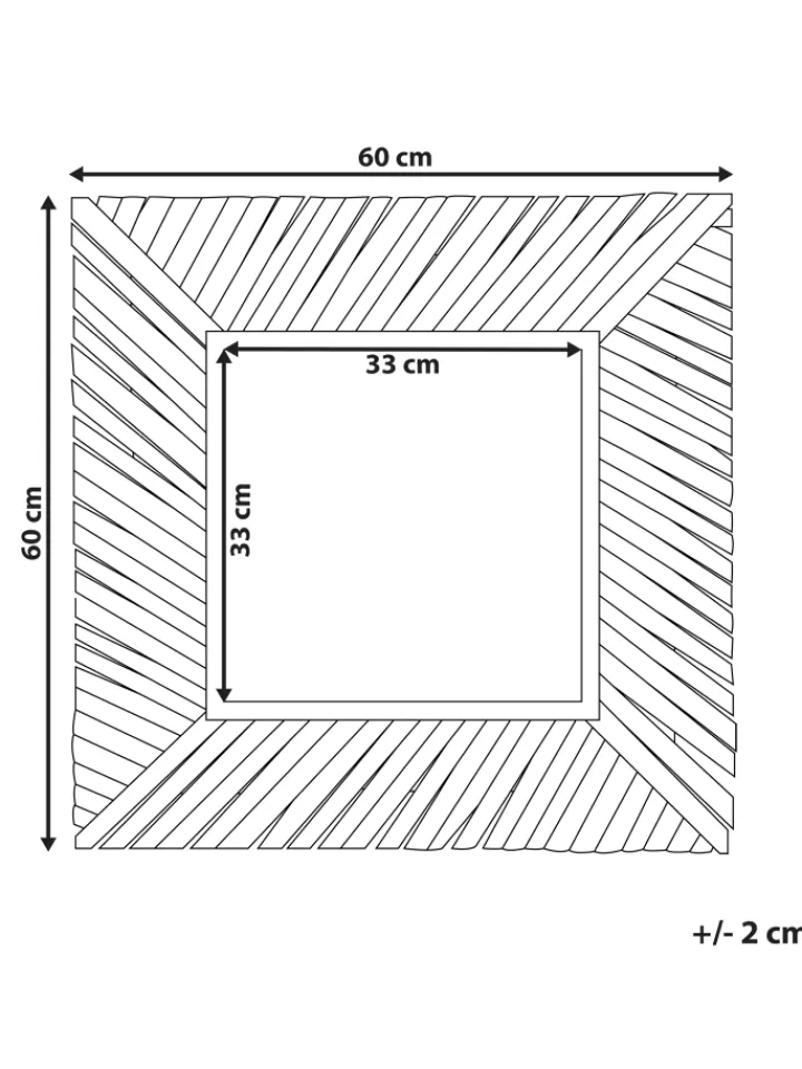 Beliani Spiegel<Wandspiegel KANAB in Braun - (W) 60 x (H) 60 x (L) 5 cm