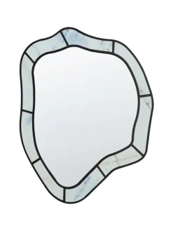 Beliani Spiegel<Wandspiegel LIVERDUN in Blau/Schwarz - (W) 64 x (H) 86 x (L) 2 cm
