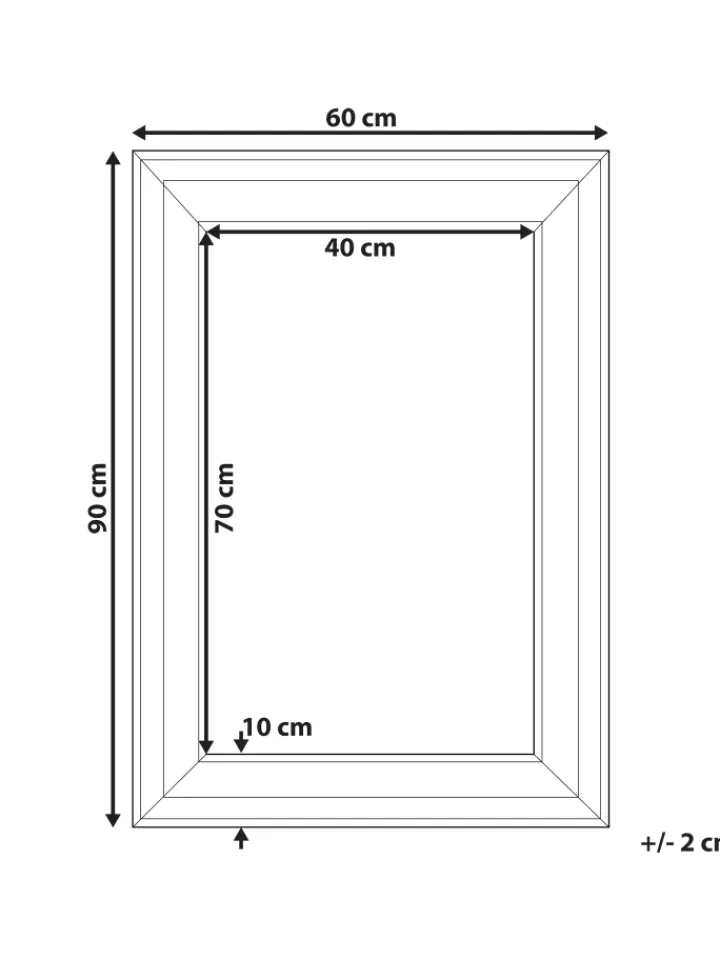 Beliani Spiegel<Wandspiegel LUNEL in Weiß - (W) 60 x (H) 90 x (L) 3 cm