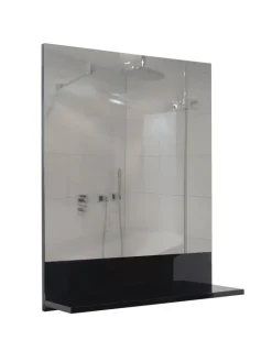 MCW Badmöbel<Wandspiegel mit Ablage B19, Schwarz