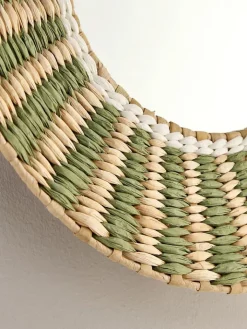 Bizzotto Spiegel<Wandspiegel ''Namibia'' in Beige/ Grün - Ø 45 cm