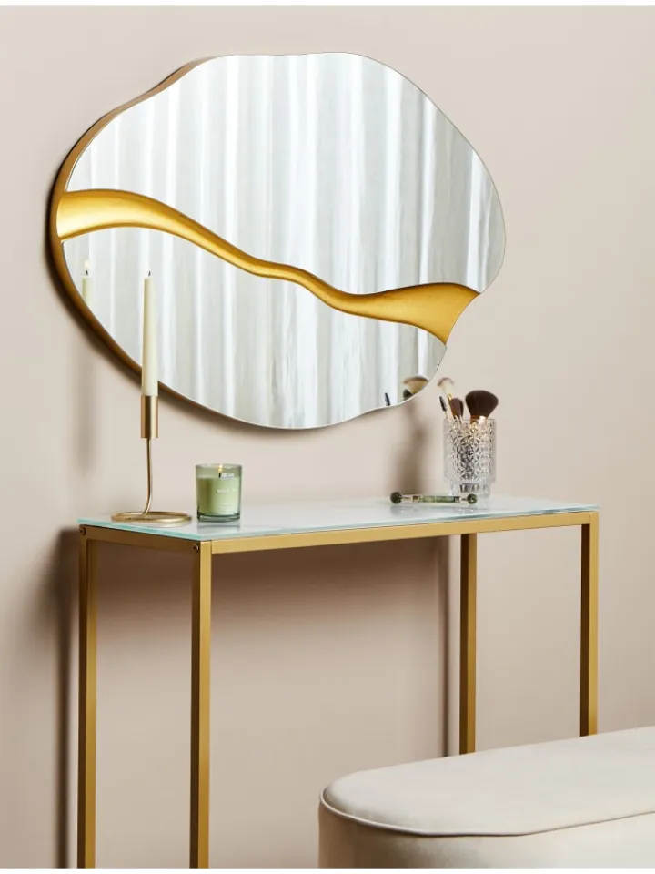 Beliani Spiegel<Wandspiegel POIVRES in Gold - (W) 90 x (H) 60 x (L) 4 cm