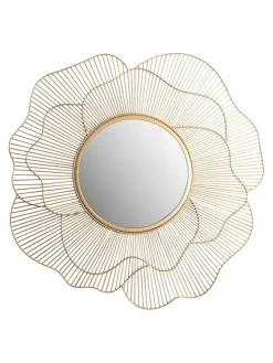 KADIMA DESIGN Spiegel<Wandspiegel Rose 77 cm Metall Design Hängespiegel , Eisen