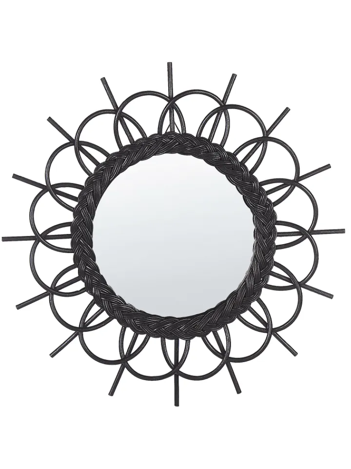 Beliani Spiegel<Wandspiegel TELAKIA in Schwarz - (W) 60 x (H) 60 x (L) 3 cm