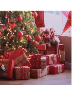 Clayre & Eef Wanddekoration<Wandteppich "Weihnachtsbaum" in Bunt - (L)180 x (B)210 cm