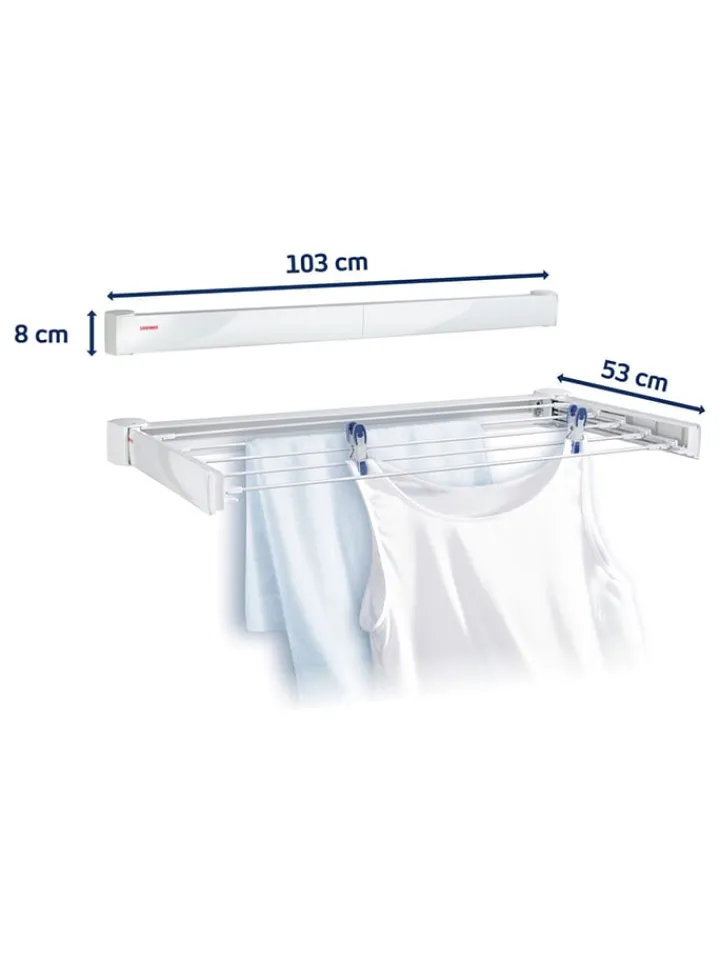 Leifheit Wäschekörbe & -Ständer<Wandtrockner "Telegant 72 Protect" in Weiß - (L)103 cm