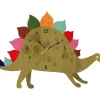 The Wild Hug Wanddekoration<Wanduhr "Dino" in Oliv/ Bunt - (B)40 x (H)40 cm