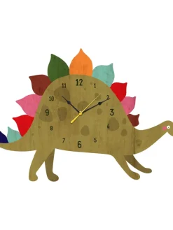 The Wild Hug Wanddekoration<Wanduhr "Dino" in Oliv/ Bunt - (B)40 x (H)40 cm
