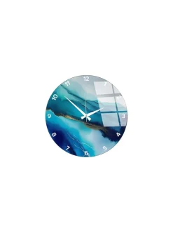 ABERTO DESIGN Wanddekoration<Wanduhr in Blau/ Türkis - Ø 40 cm