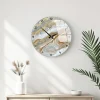 ABERTO DESIGN Wanddekoration<Wanduhr in Gold/ Hellbraun - Ø 40 cm