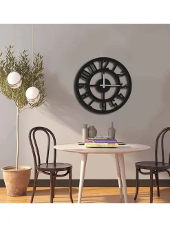 ABERTO DESIGN Wanddekoration<Wanduhr in Schwarz - Ø 49 cm