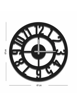 ABERTO DESIGN Wanddekoration<Wanduhr in Schwarz - Ø 49 cm
