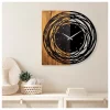 ABERTO DESIGN Wanddekoration<Wanduhr in Schwarz/ Hellbraun - (B)58 x (H)58 cm