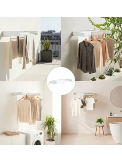 InnovaGoods Wäschekörbe & -Ständer<Wand-Wäscheständer in Weiß