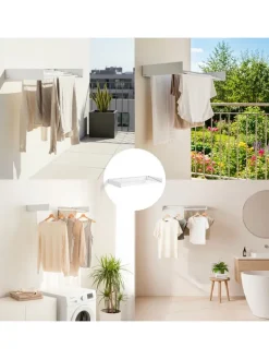InnovaGoods Wäschekörbe & -Ständer<Wand-Wäscheständer in Weiß