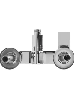 Beliani Badarmaturen<Wannenarmaturen BALNEARIO in Silber - (W) 19 x (H) 179 x (L) 14 cm