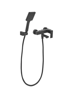 Beliani Badarmaturen<Wannenarmaturen BALNEARIO in Schwarz - (W) 19 x (H) 179 x (L) 14 cm