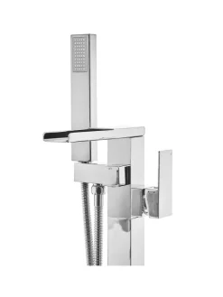 Beliani Badarmaturen<Wannenarmaturen BOYOMA in Silber - (W) 19 x (H) 118 x (L) 15 cm