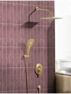 Beliani Badarmaturen<Wannenarmaturen CANAIMA in Gold - (W) 25 x (H) 175 x (L) 41 cm