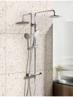 Beliani Badarmaturen<Wannenarmaturen CATAMARCA in Silber - (W) 23 x (H) 85 x (L) 38 cm