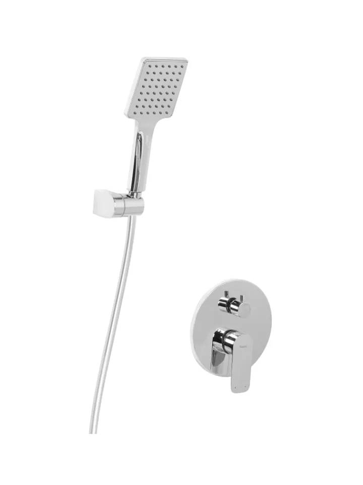 Beliani Badarmaturen<Wannenarmaturen GUARATUBA in Silber - (W) 25 x (H) 175 x (L) 41 cm