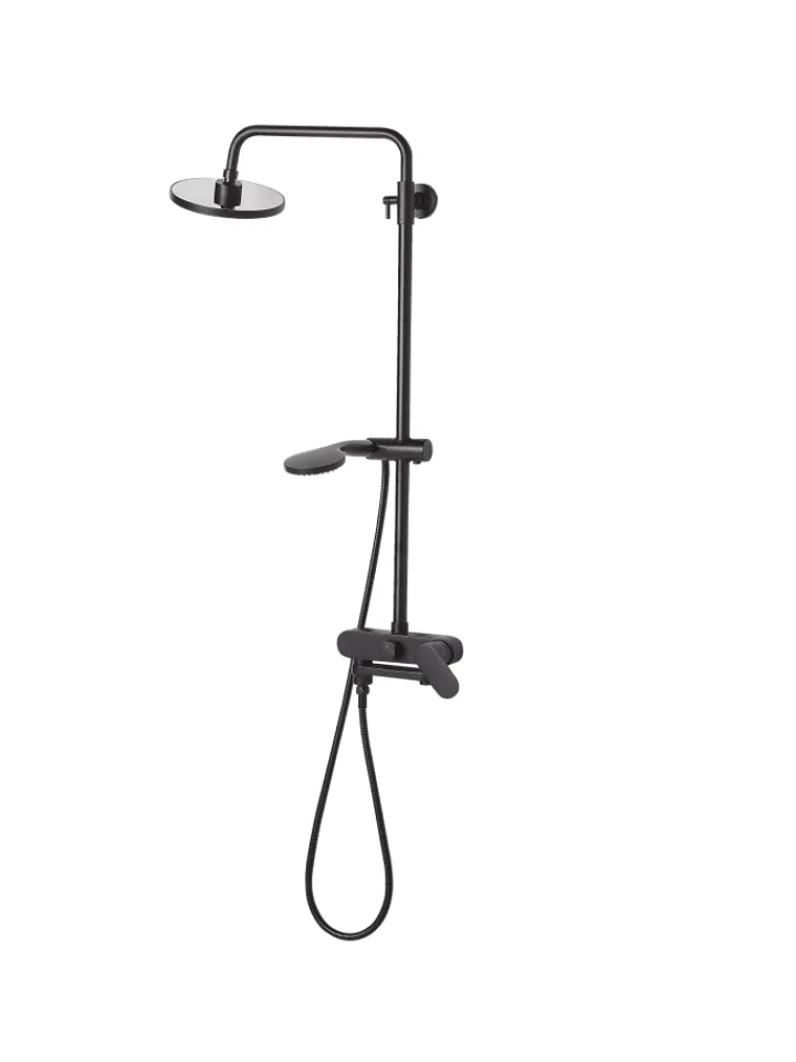 Beliani Badarmaturen<Wannenarmaturen GURARA in Schwarz - (W) 23 x (H) 83 x (L) 36 cm