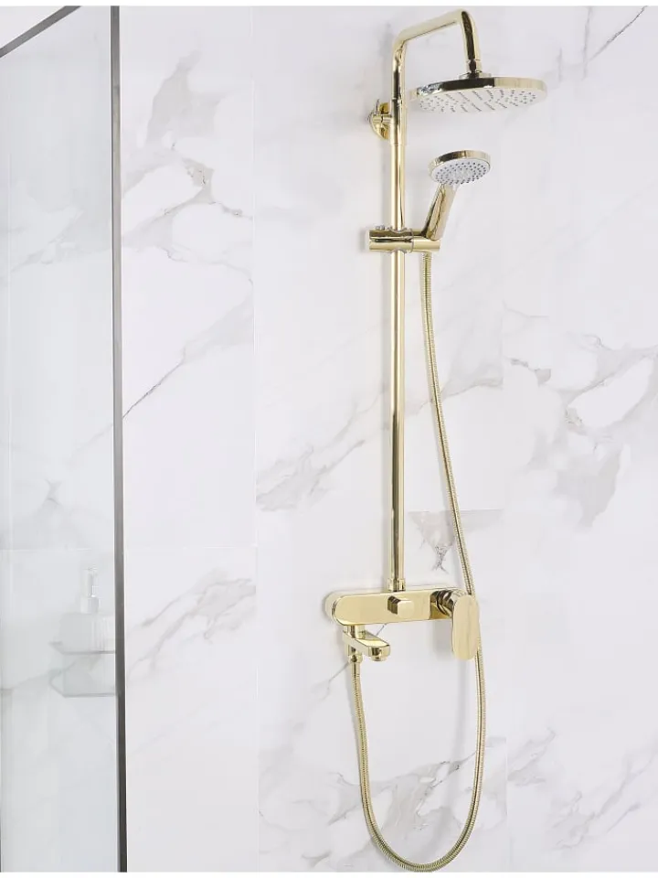 Beliani Badarmaturen<Wannenarmaturen GURARA in Gold - (W) 23 x (H) 83 x (L) 36 cm