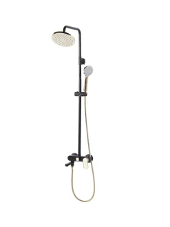 Beliani Badarmaturen<Wannenarmaturen GURARA in Schwarz/Gold - (W) 23 x (H) 83 x (L) 36 cm