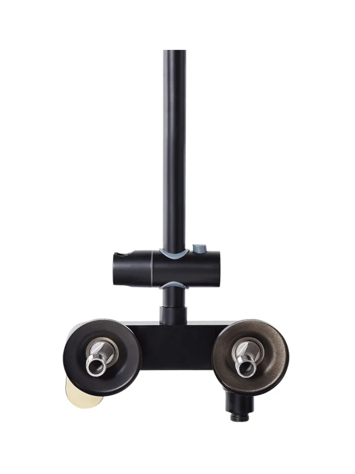 Beliani Badarmaturen<Wannenarmaturen GURARA in Schwarz/Gold - (W) 23 x (H) 83 x (L) 36 cm