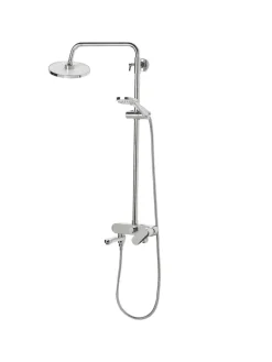 Beliani Badarmaturen<Wannenarmaturen GURARA in Silber - (W) 23 x (H) 83 x (L) 36 cm