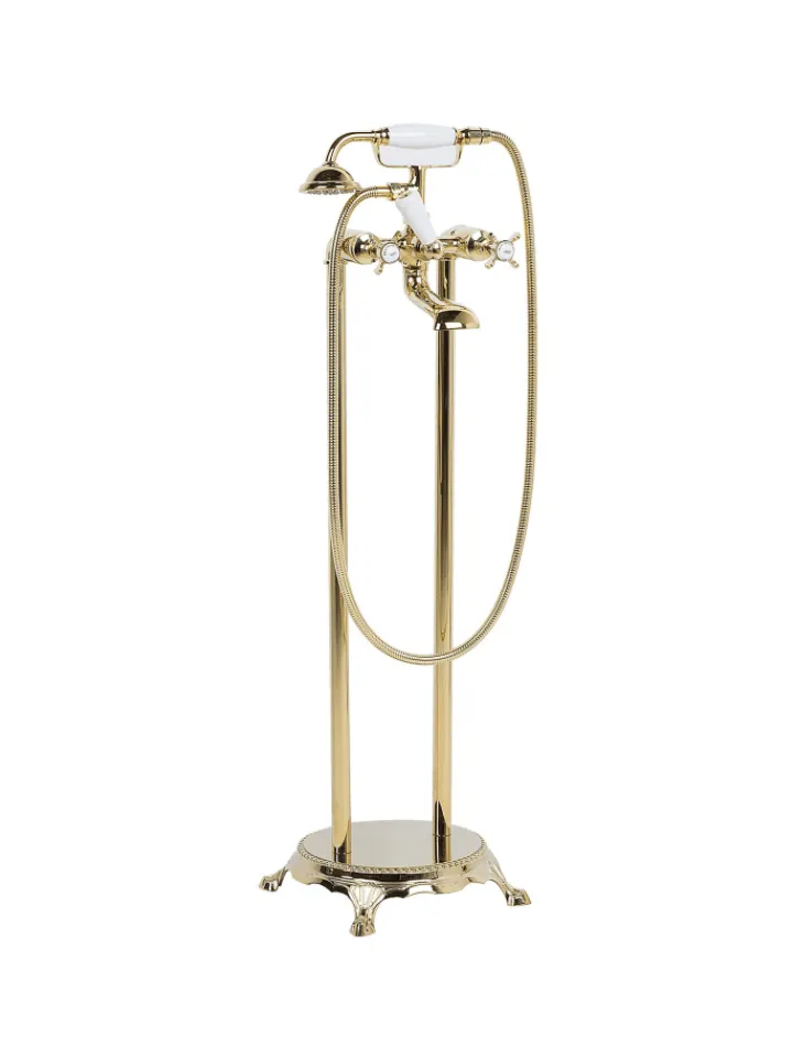 Beliani Badarmaturen<Wannenarmaturen HEBBE in Gold - (W) 27 x (H) 98 x (L) 27 cm