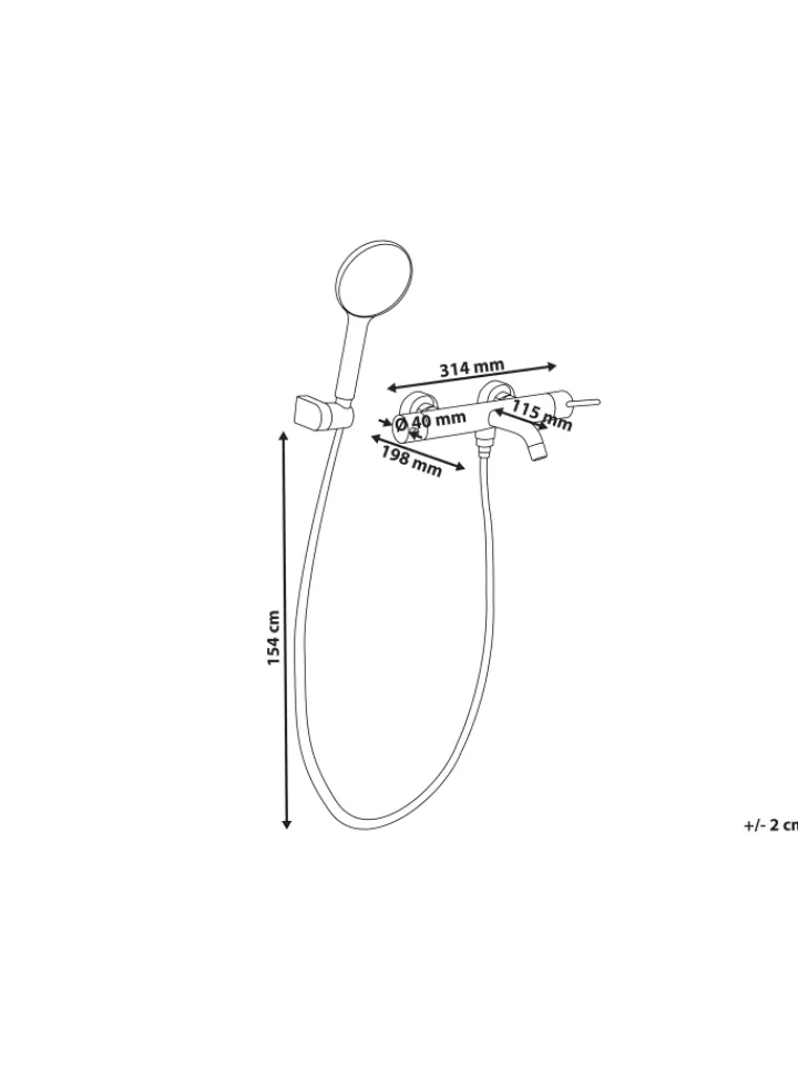 Beliani Badarmaturen<Wannenarmaturen MELIQUINA in Silber - (W) 31 x (H) 164 x (L) 12 cm