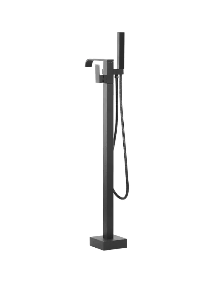 Beliani Badarmaturen<Wannenarmaturen NIAGARA in Schwarz - (W) 26 x (H) 120 x (L) 15 cm